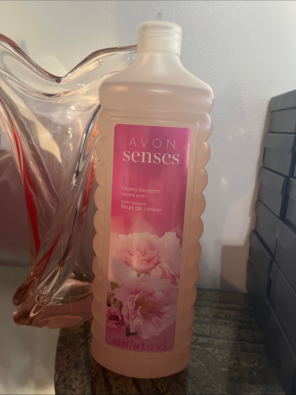 Avon Senses Cherry Blossom Bubble Bath - Pink and Cream